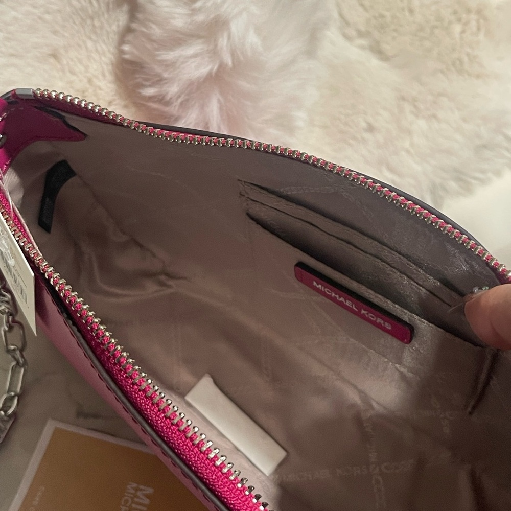 Michael Kors Deep Fuchsia Chain Pouchette - Picture 11 of 13